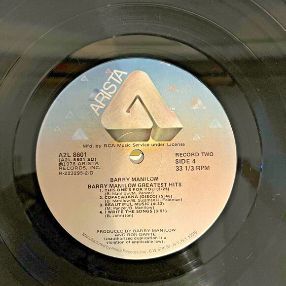 Barry Manilow – Greatest Hits 2 LP (1978 Arista AL 8507 Gatefold) - Picture 15 of 16